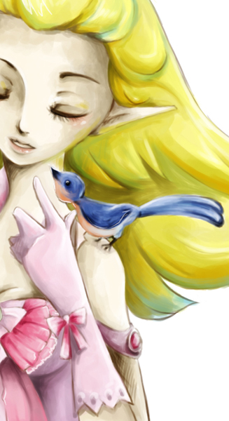 金发少女 普埃塔的小鸟 精美手绘分享