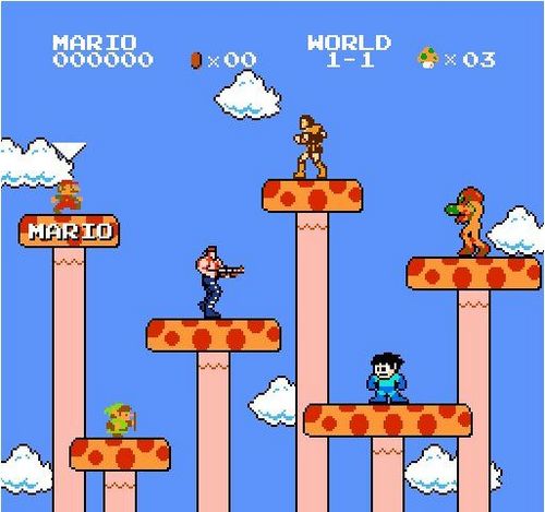 八仙过海各显神通-超级马里奥英雄人物穿越版