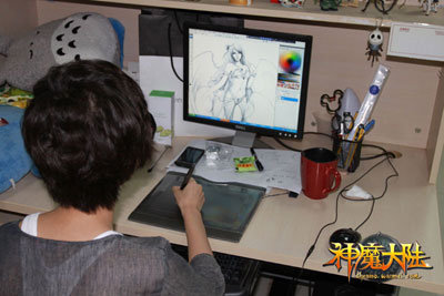 图片: 图7：《神魔大陆》研发人员绘制最美女神手稿.jpg