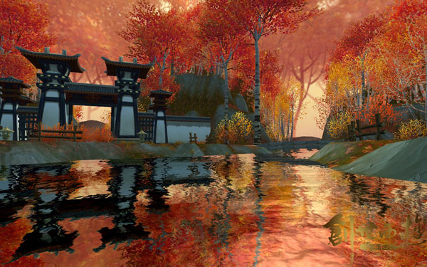 分享创世西游帮派场景 枫醉影疏随意拍