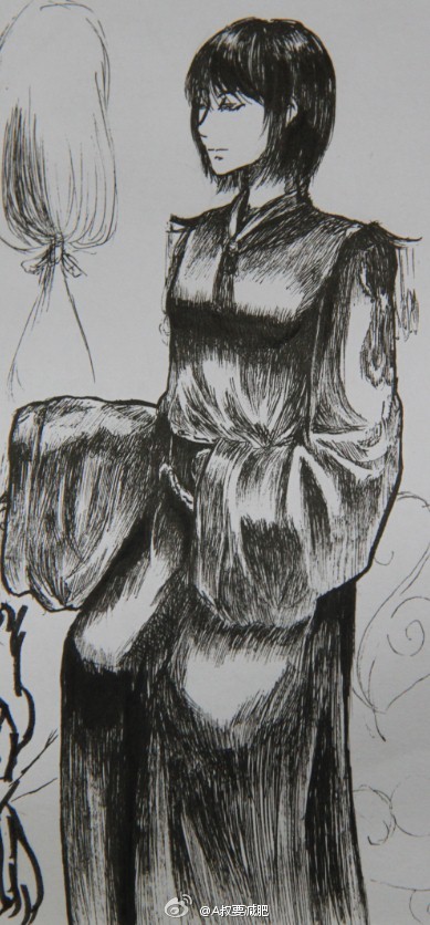 玩家分享创世西游原创手绘萝莉佛黑白版