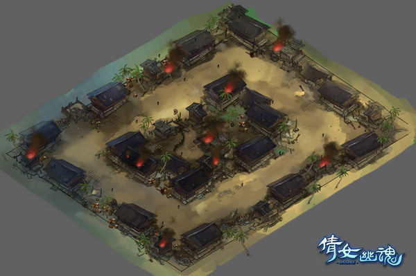 《倩女幽魂》寇岛围攻专题——东渔村场景