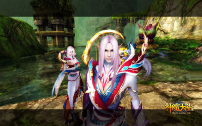 图片: 图4：《神魔大陆》实景截图—男女精灵.jpg