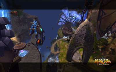 图片: 图1《神魔大陆》实景截图-浮空基地.jpg