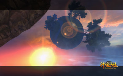 图片: 图4《神魔大陆》实景截图-浮空基地远观.jpg