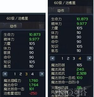 满级治愈星分享属性图及部分装备搭配