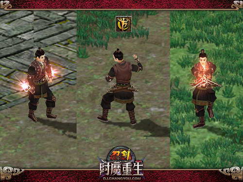 双刀职业跳起骑马舞