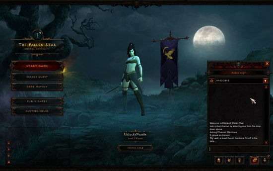 暗黑破坏神3 Beta的聊天界面