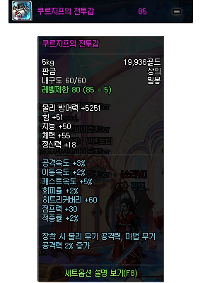 DNF韩服85级真远古图掉落远古粉装备属性一览