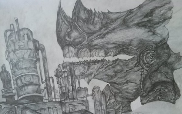 超给力玩家的铅笔速写作品 DNF韩服最新版本背景