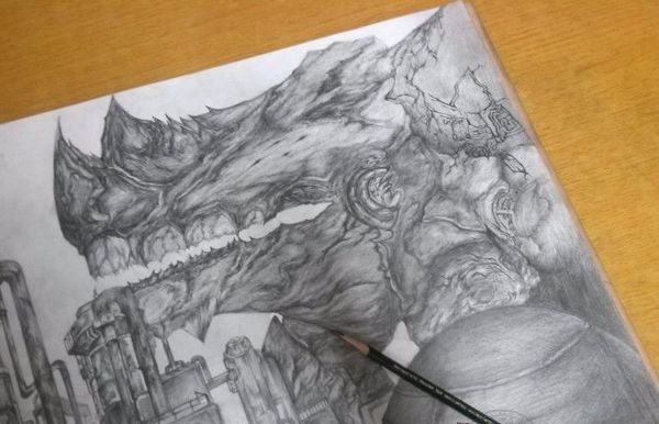 超给力玩家的铅笔速写作品 DNF韩服最新版本背景