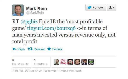 Epic透露《无尽之刃》比《战争机器》还赚钱