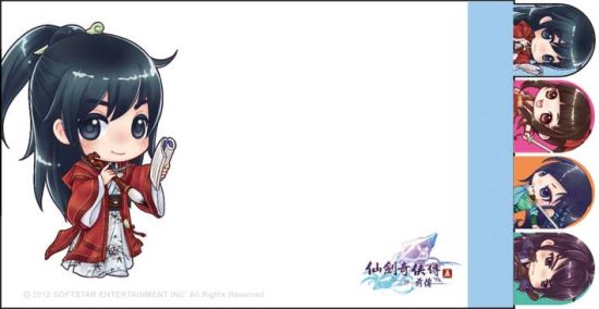 角色Q版造型便条纸，以特殊手撕圆角为设计导向