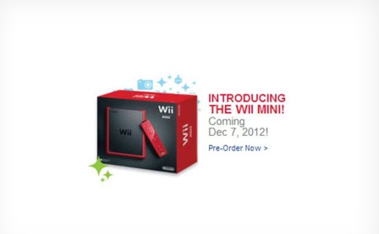 Best Buy加拿大网站已经在首页上放出了Wii Mini的图片并称将于12月7日发售