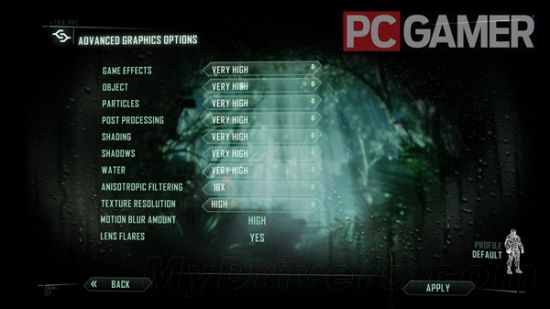 《孤岛危机3》PC版画面选项