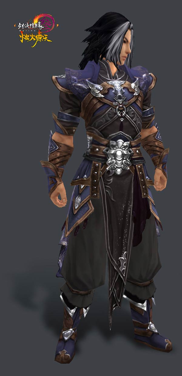 全新白发标男侧面