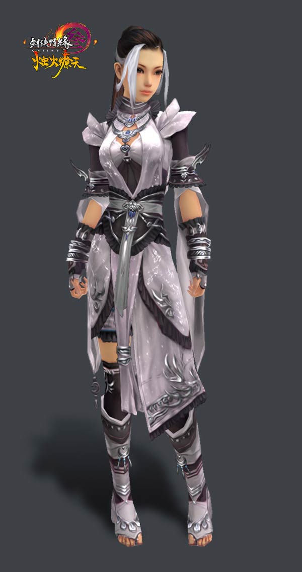 全新白发标女正面