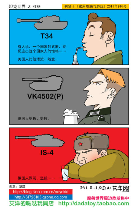 艾洋漫画作品：坦克世界 之“性格”
