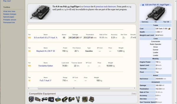 wiki上的7.4金币车IS-6和猎虎88的数据