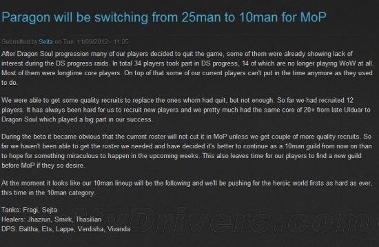 暴雪将提高《魔兽世界》25人副本物品掉落数量