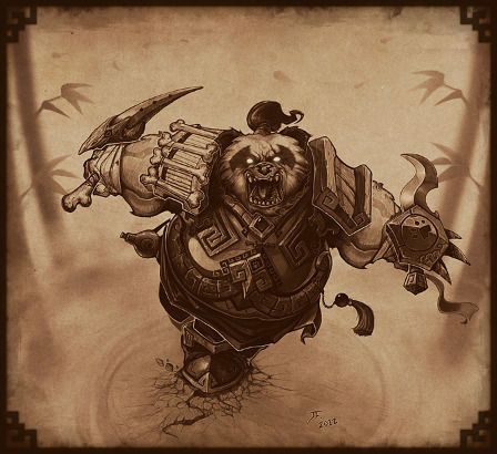魔兽世界熊猫人之谜熊猫人种族原画