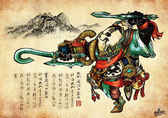 魔兽世界熊猫人之谜熊猫人种族原画