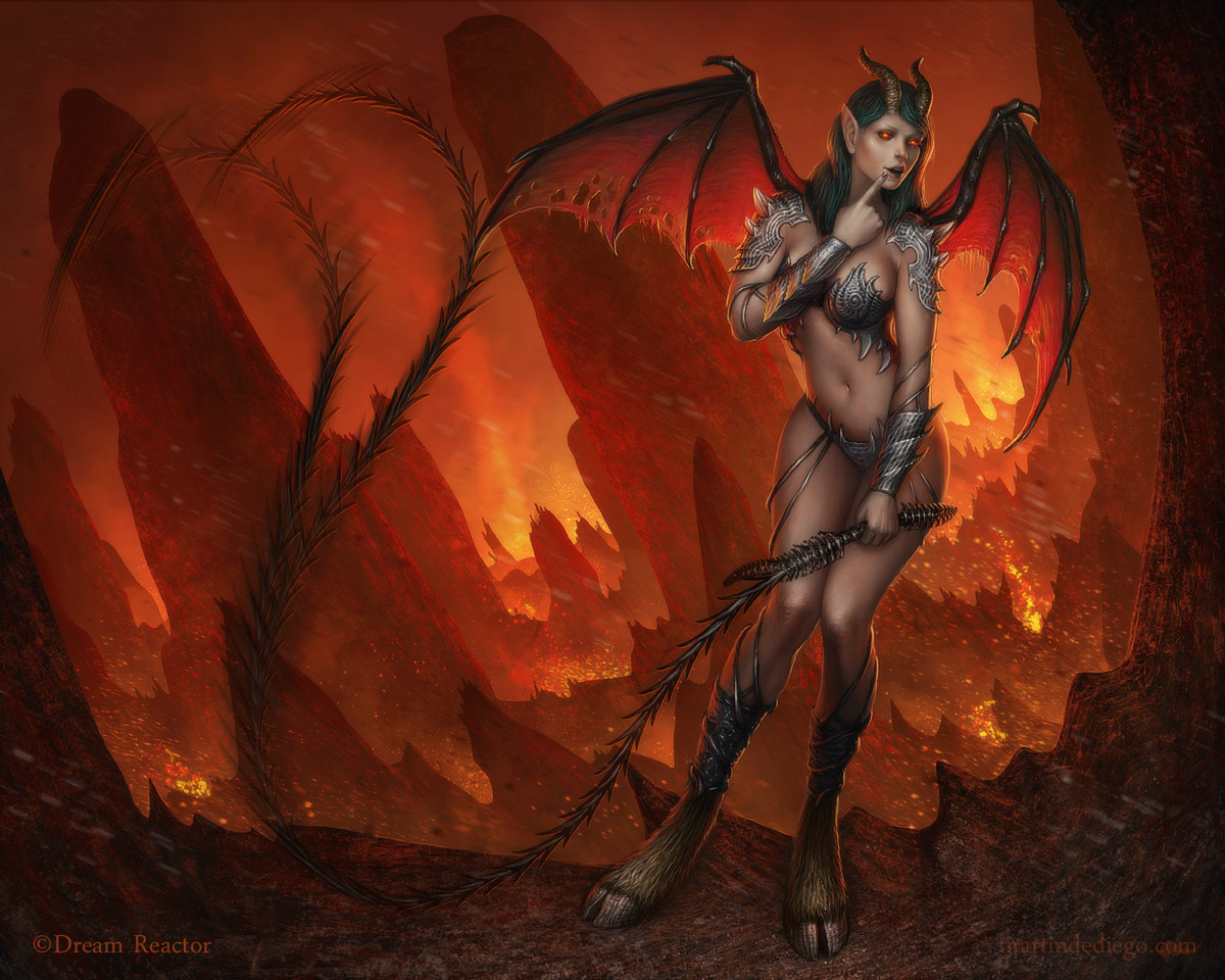 魔兽世界精品插画 火焰中的魅魔