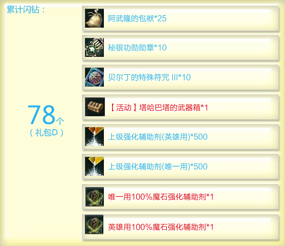 庆新服 闪钻兑好礼塔哈巴塔武器拿回家