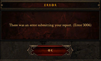暗黑3垃圾信息举报功能出现错误