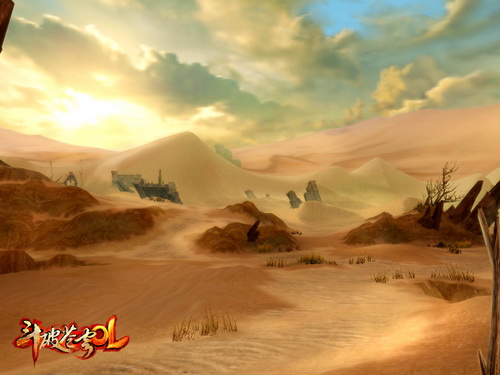 《斗破苍穹OL》黄昏下的沙漠