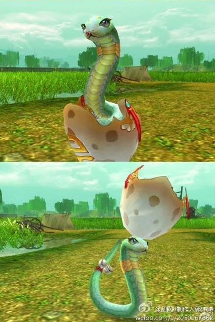 《剑网3》蛇年新宠物【蛋蛋】卖萌图秀