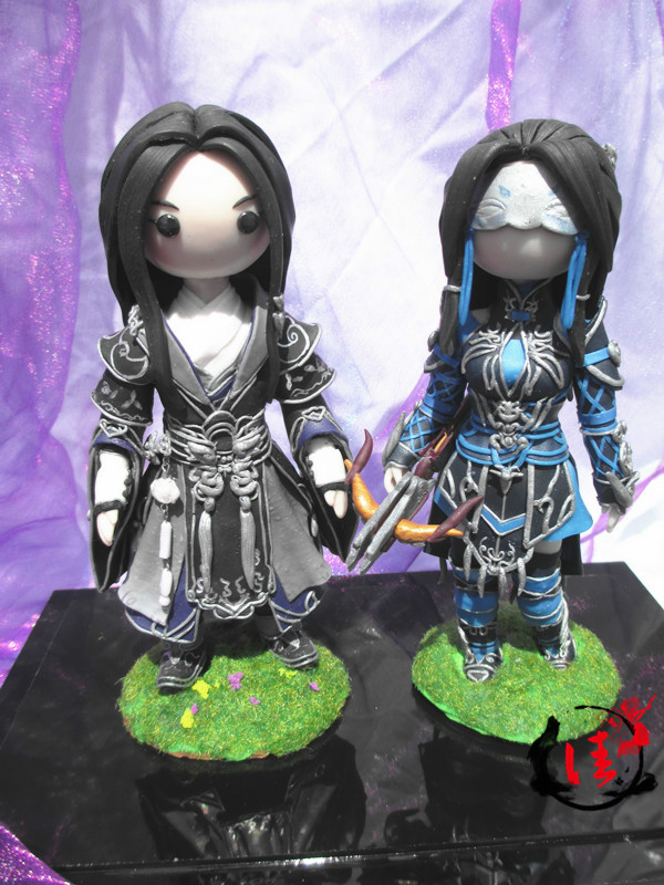 剑网3软陶作品之《破军花哥剑茗炮姐》