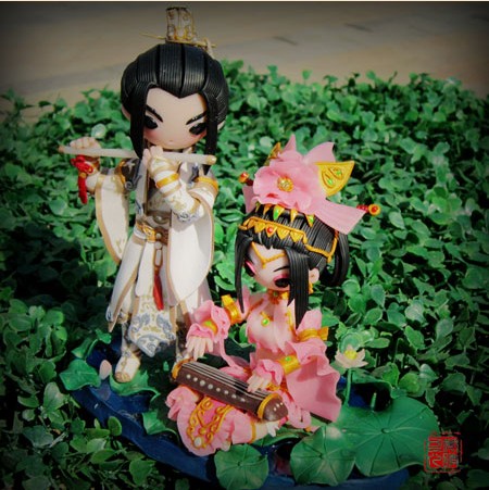 莞晴可儿手工软陶 西湖二人转的琴箫合奏