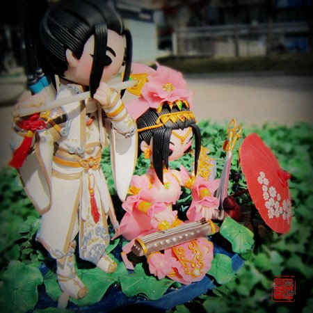 莞晴可儿手工软陶 西湖二人转的琴箫合奏