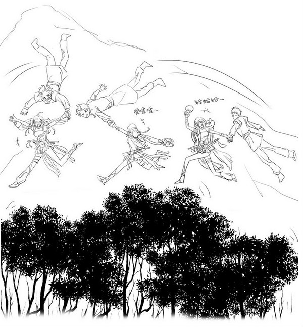 摔死你活该 剑网3手绘使用丐帮轻功的后果