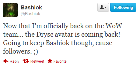 Bashiok 正式回归魔兽世界社区团队