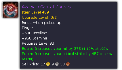 人人有份！术士史诗级任务奖励489装等戒指