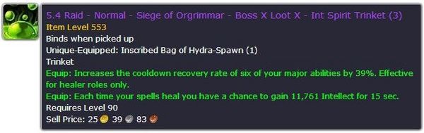 加速技能冷却!魔兽世界5.4补丁团队副本饰品属性曝光