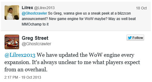 鬼蟹：每个资料片我们都会更新魔兽的引擎