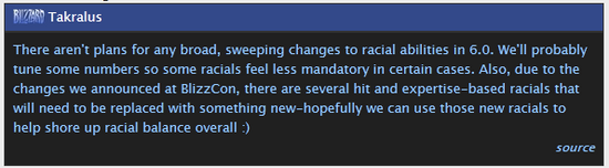 种族特长不会大改 命中精准天赋会有替代出现