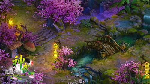 《神武》新场景“桃花岛”一角