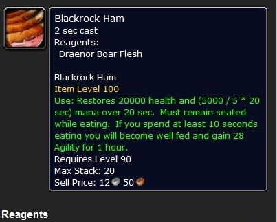 魔兽世界6.0 WOD中加入的全新的食物一览