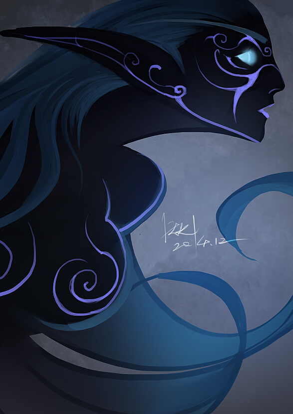 论坛画家丨天火丨作品：涂鸦 精灵暗牧