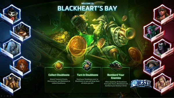 征召模式黑心湾载入界面，可以看到双方的阵容