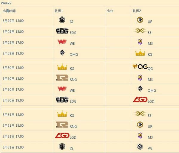 LPL夏季赛揭幕战WE对IG 疑似赛程曝光