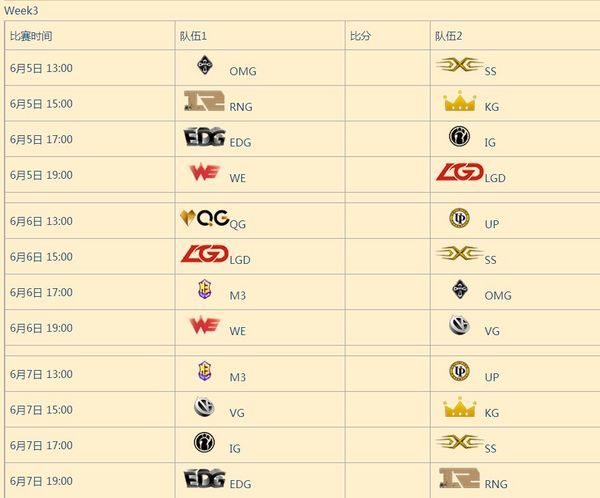 LPL夏季赛揭幕战WE对IG 疑似赛程曝光