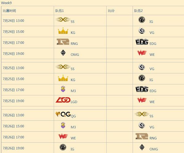 LPL夏季赛揭幕战WE对IG 疑似赛程曝光