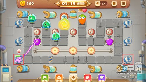 保卫萝卜3工厂地图第18关金萝卜攻略