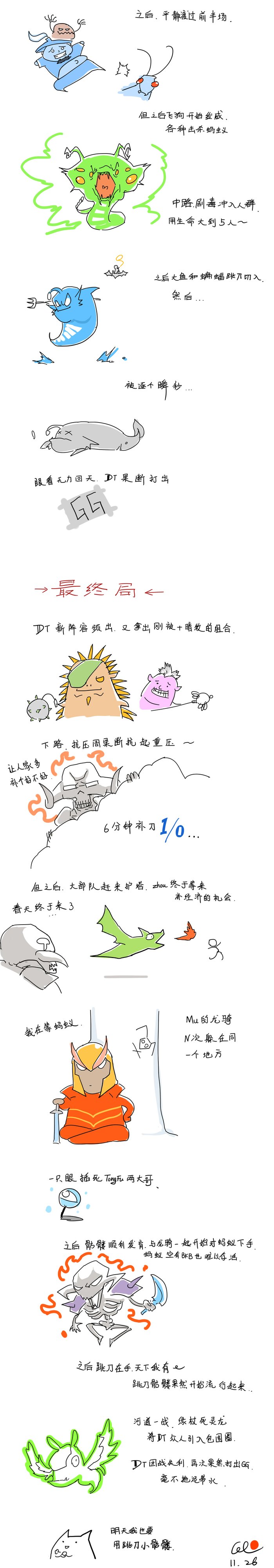 新浪超新星DOTA2公开赛淘汰赛首日漫画战报