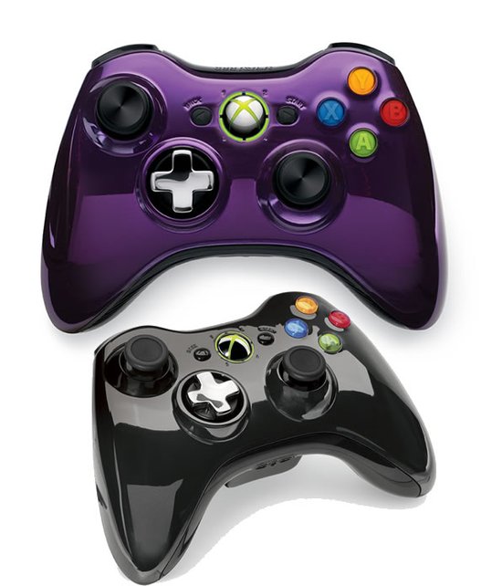 微软发布紫色和黑色特别版Xbox 360无线手柄